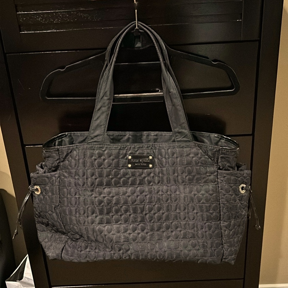 Kate Spade Lenox Hill quilted diaper bag, black.